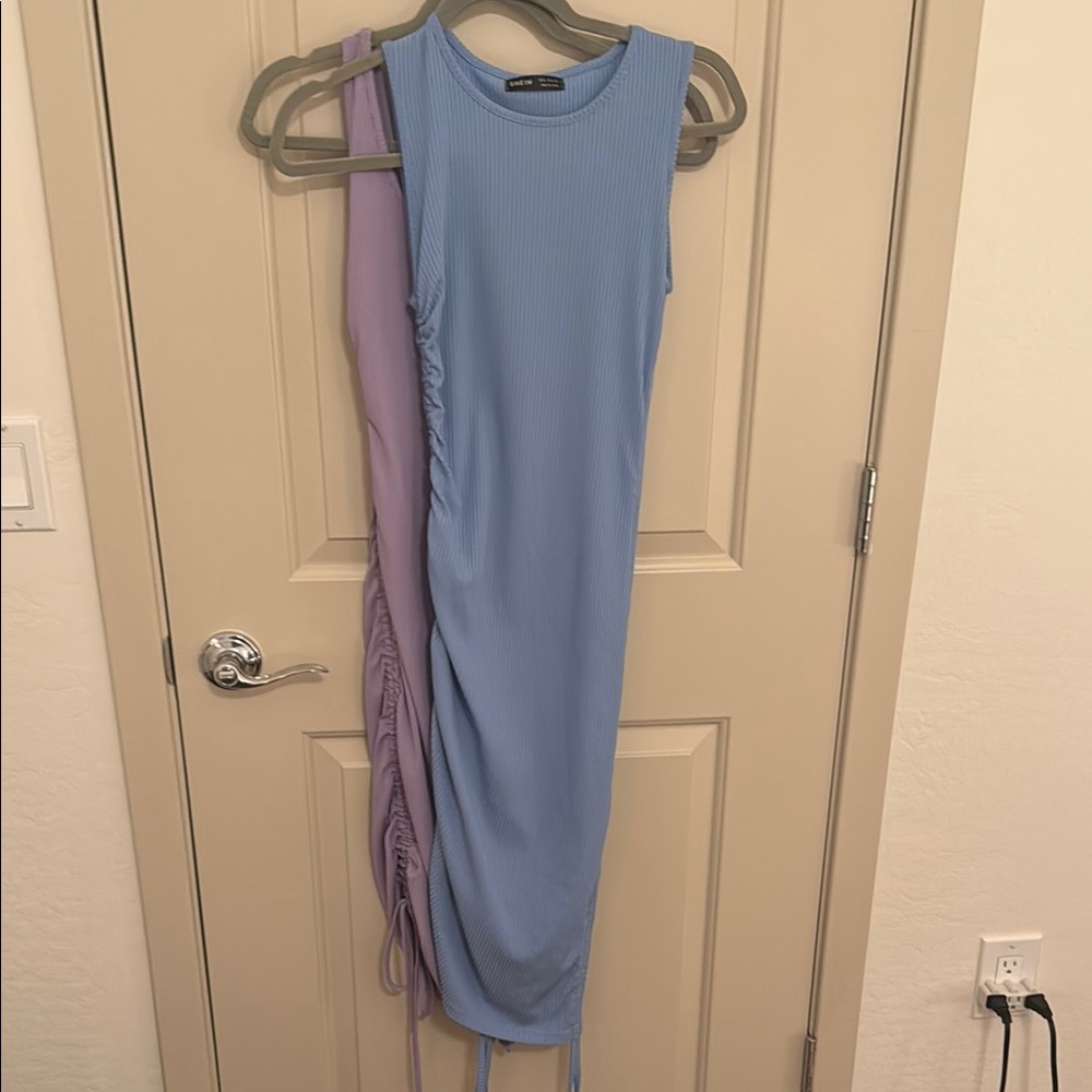 SHEIN Blue Sleeveless Sheath Midi Dress